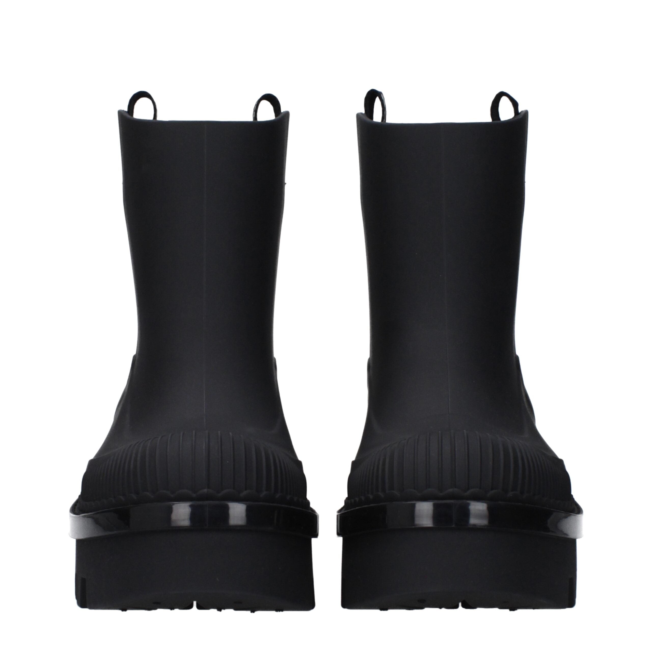 Chloé Black Cotton Ankle Boots