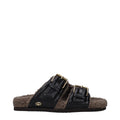 Pantoufles en cuir noir Valentino Garavani