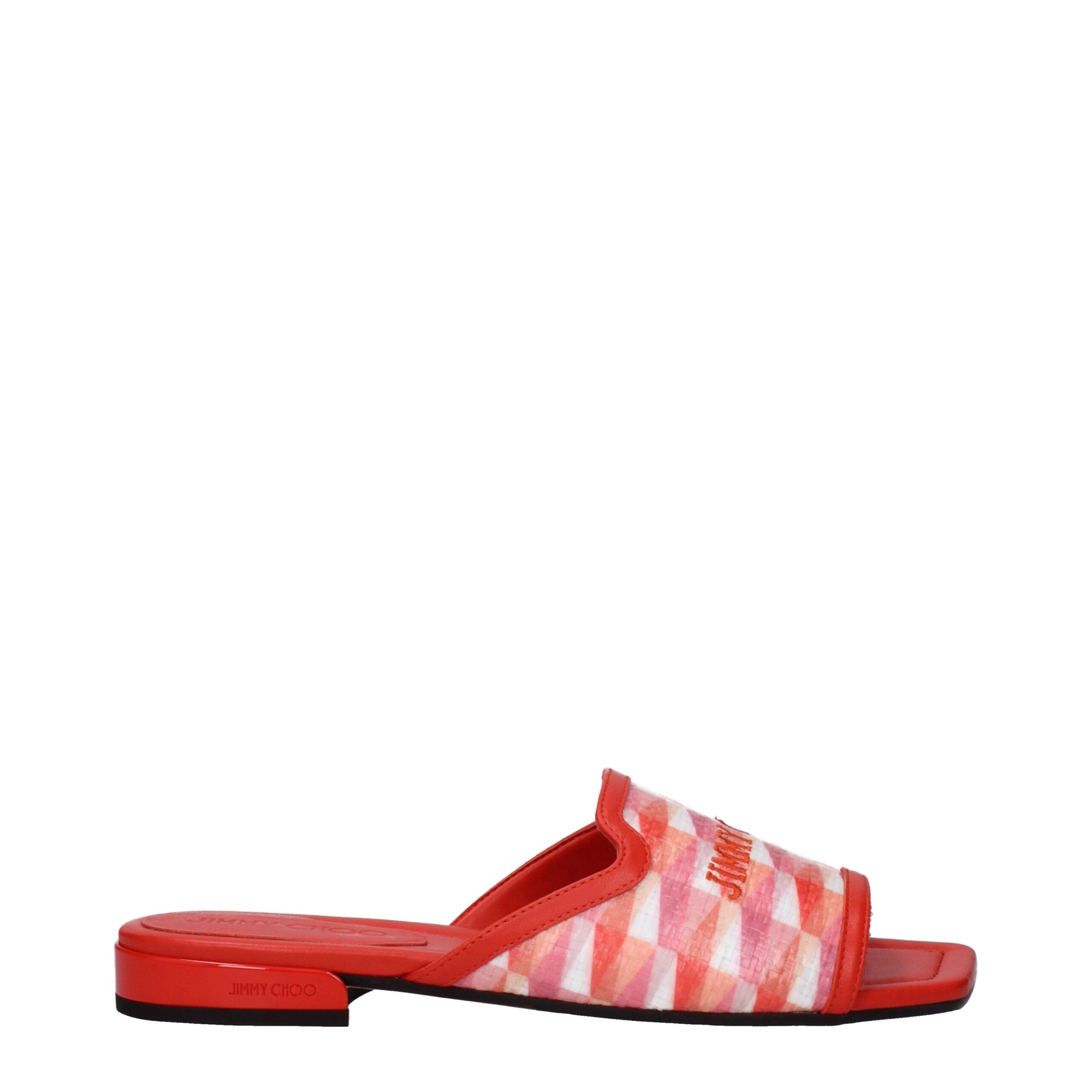 Pantoufles en tissu orange Jimmy Choo