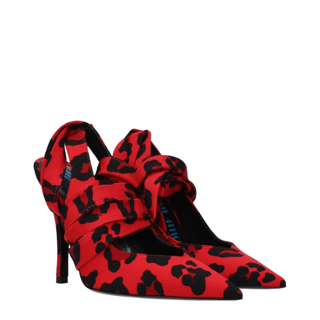 Escarpins à talons hauts en tissu rouge Attico