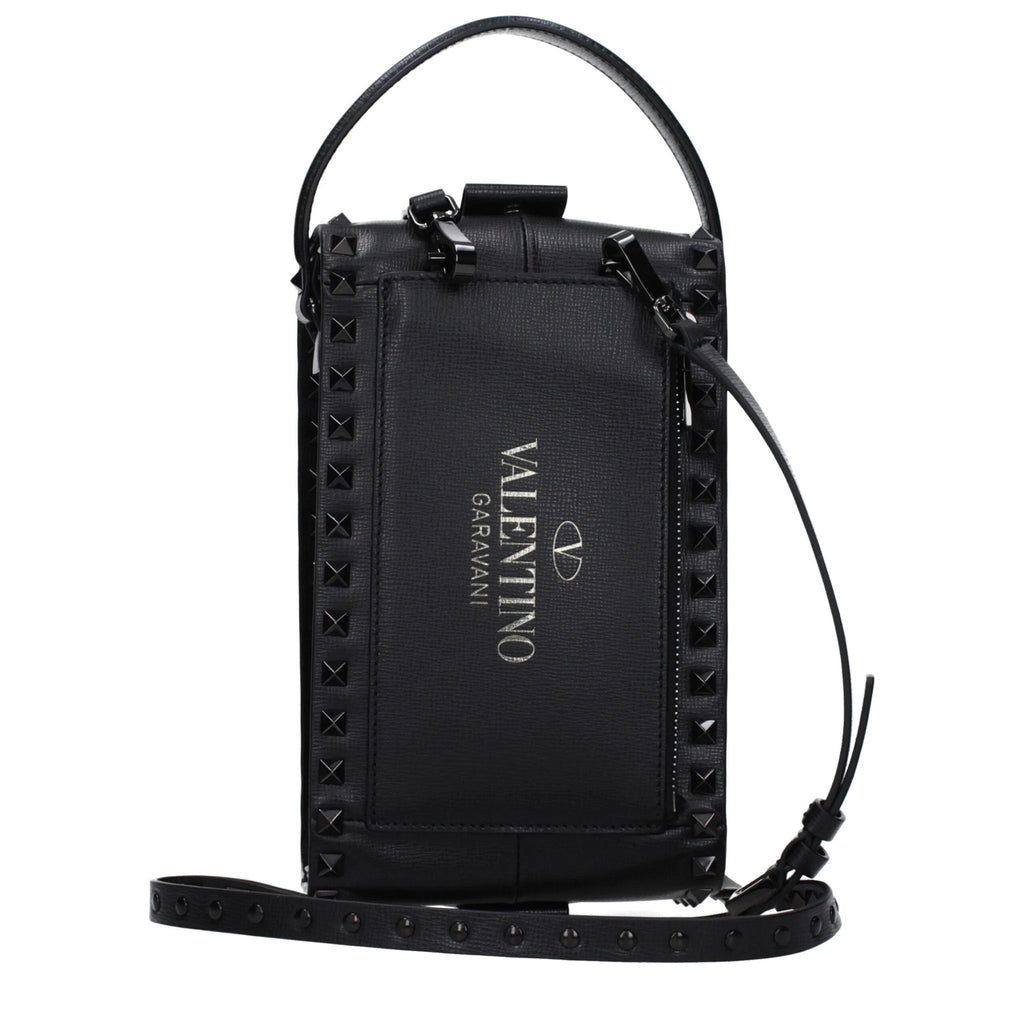 Pochette en cuir noir Valentino Garavani