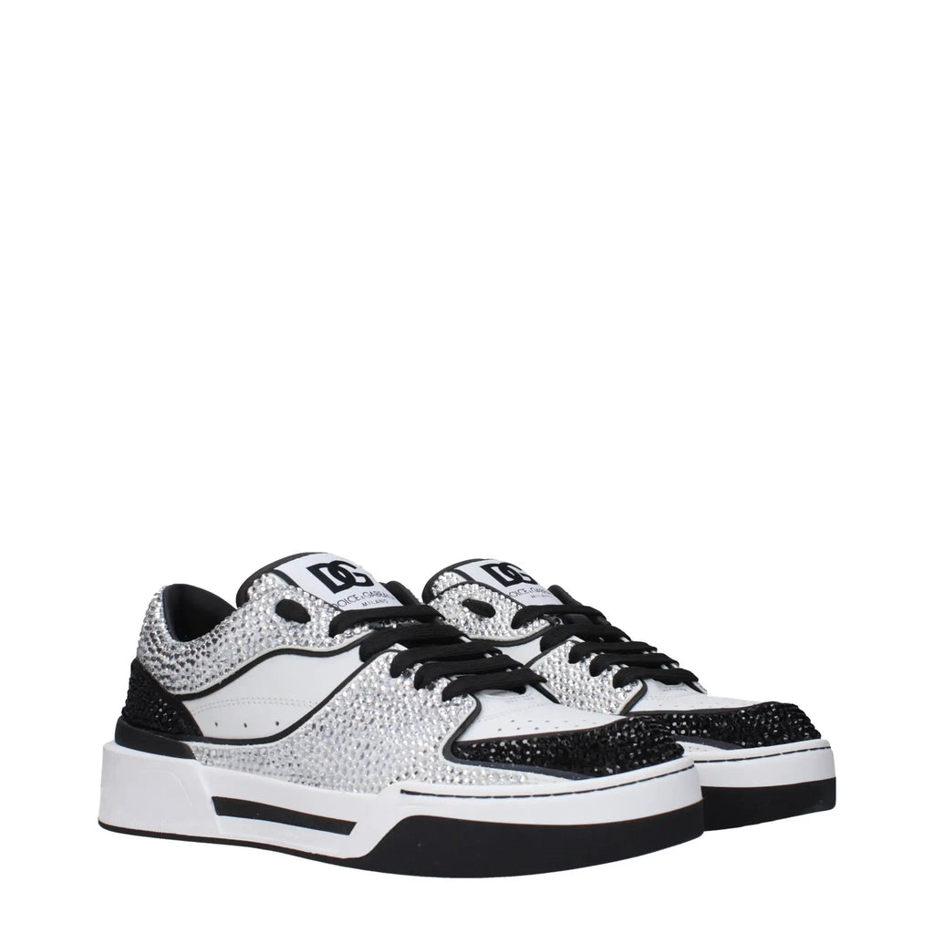 Baskets basses en cuir blanc Dolce &amp; Gabbana