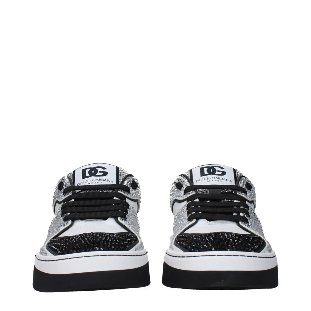 Baskets basses en cuir blanc Dolce &amp; Gabbana