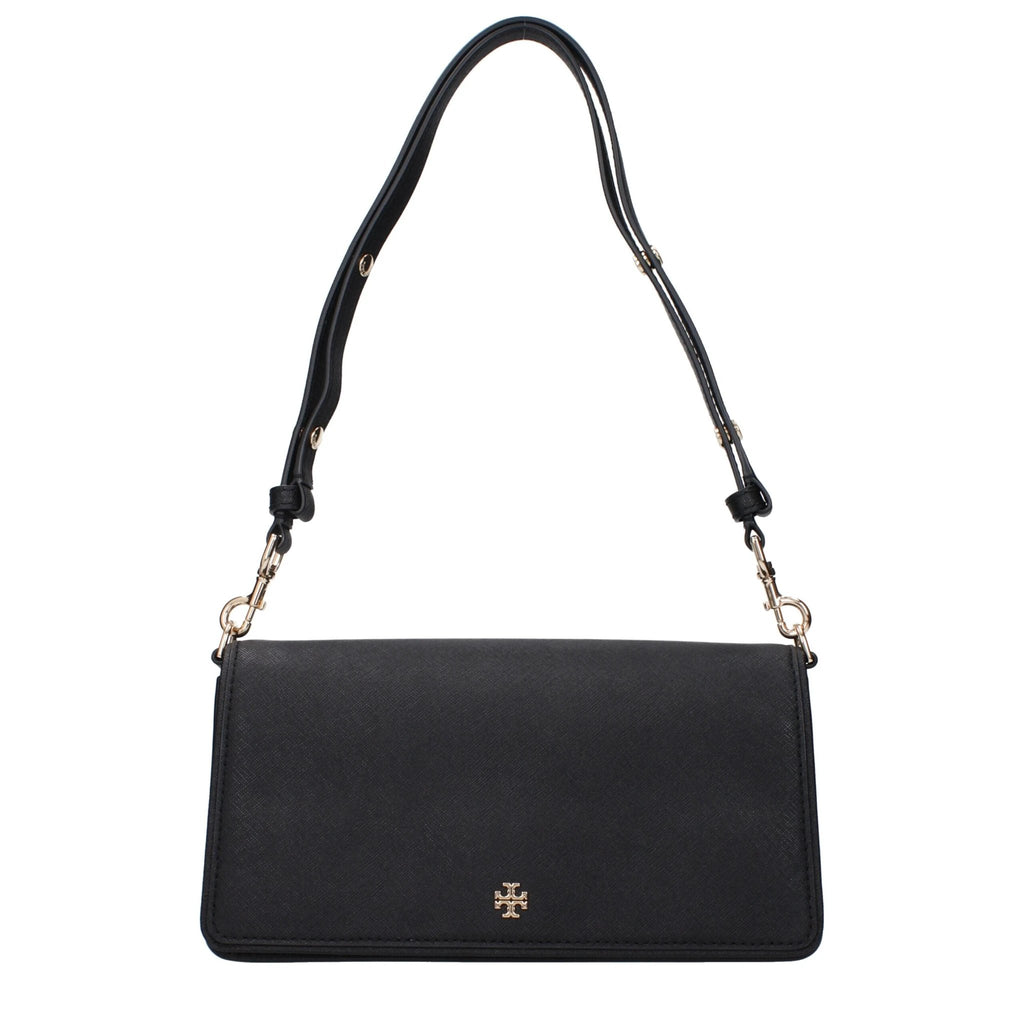 Sac bandoulière en cuir noir Tory Burch