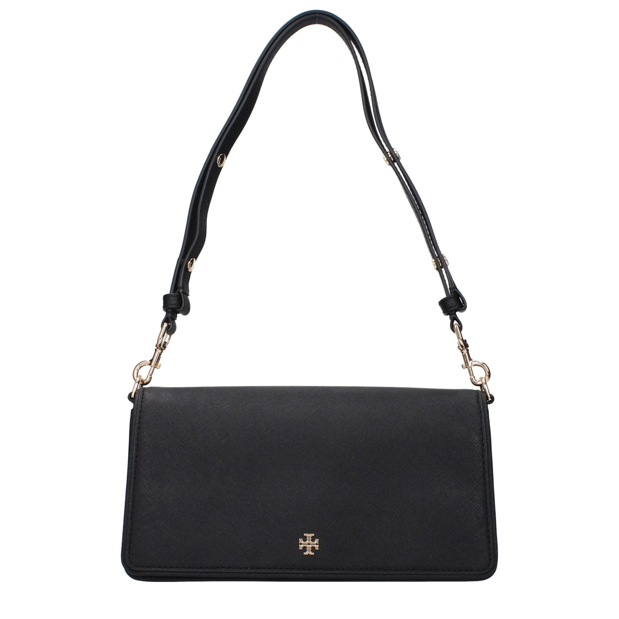 Sac bandoulière en cuir noir Tory Burch