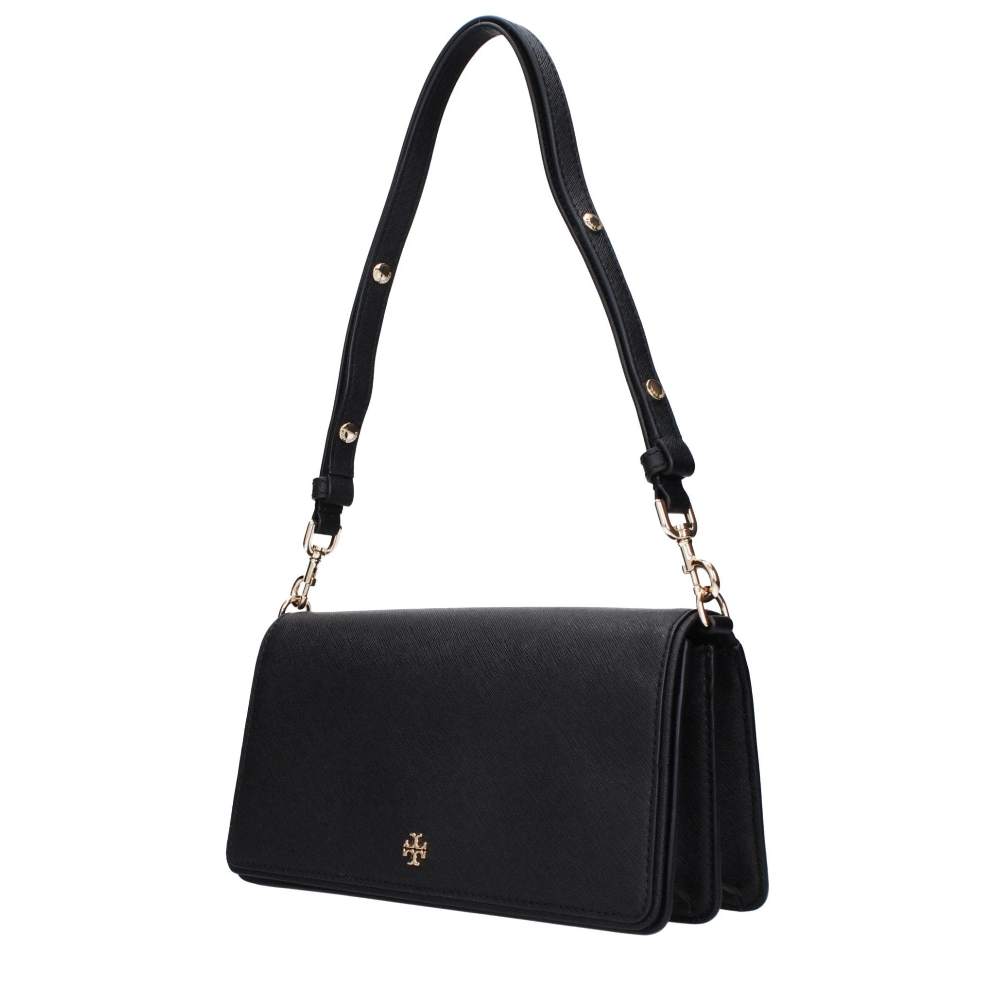 Sac bandoulière en cuir noir Tory Burch