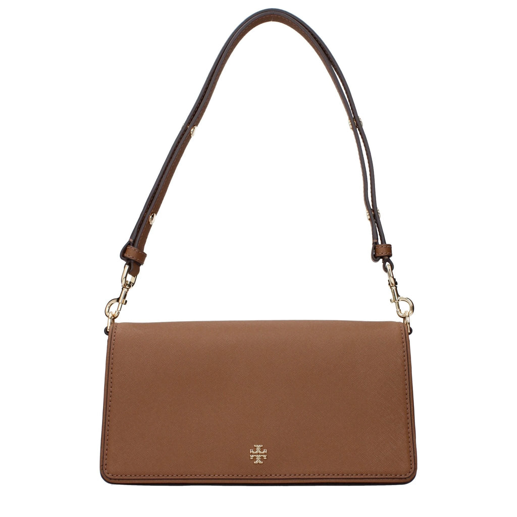 Sac bandoulière en cuir marron Tory Burch