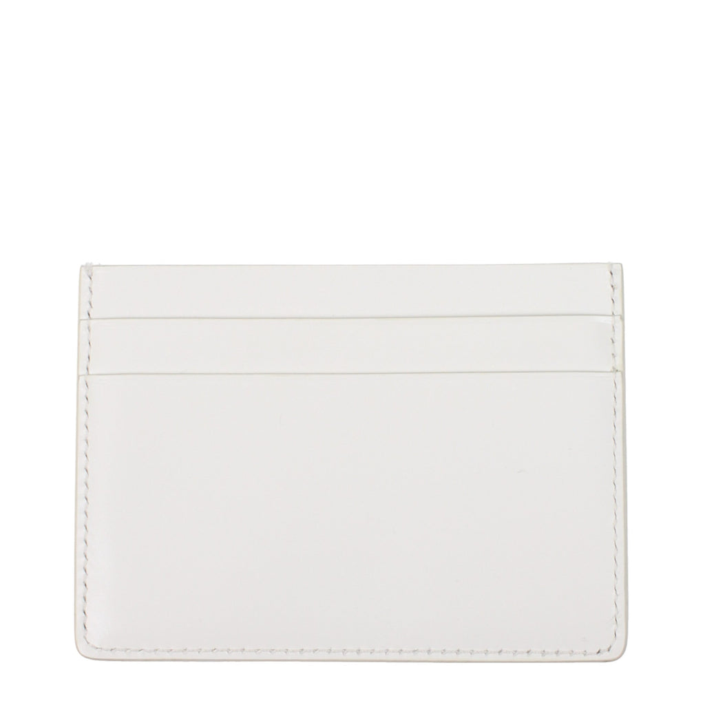 Porte-cartes en cuir blanc Jil Sander