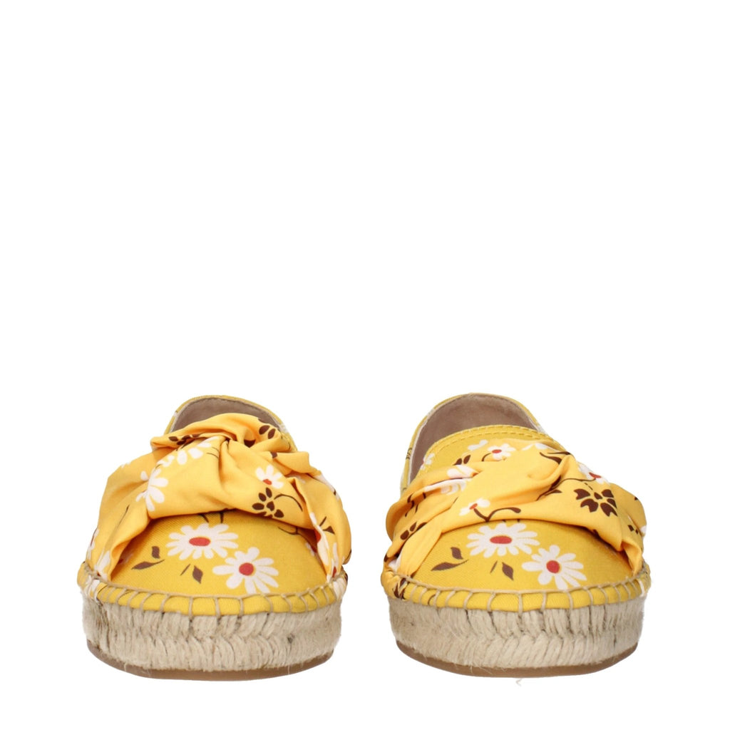 Espadrilles en tissu jaune Miu Miu