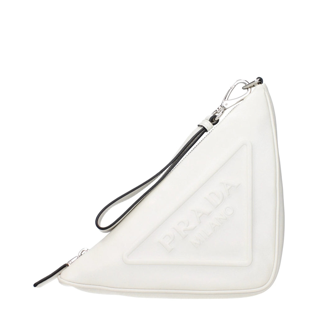 Pochette Prada en cuir blanc
