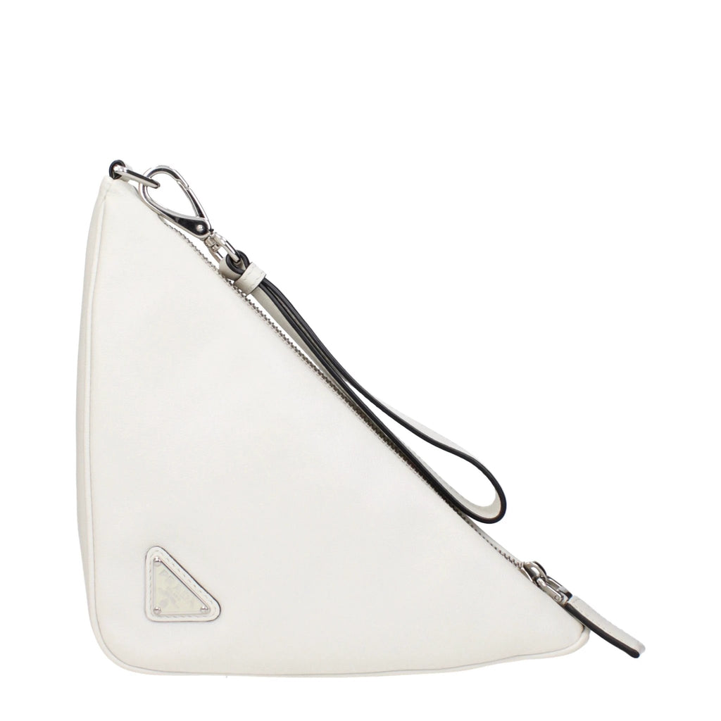 Pochette Prada en cuir blanc