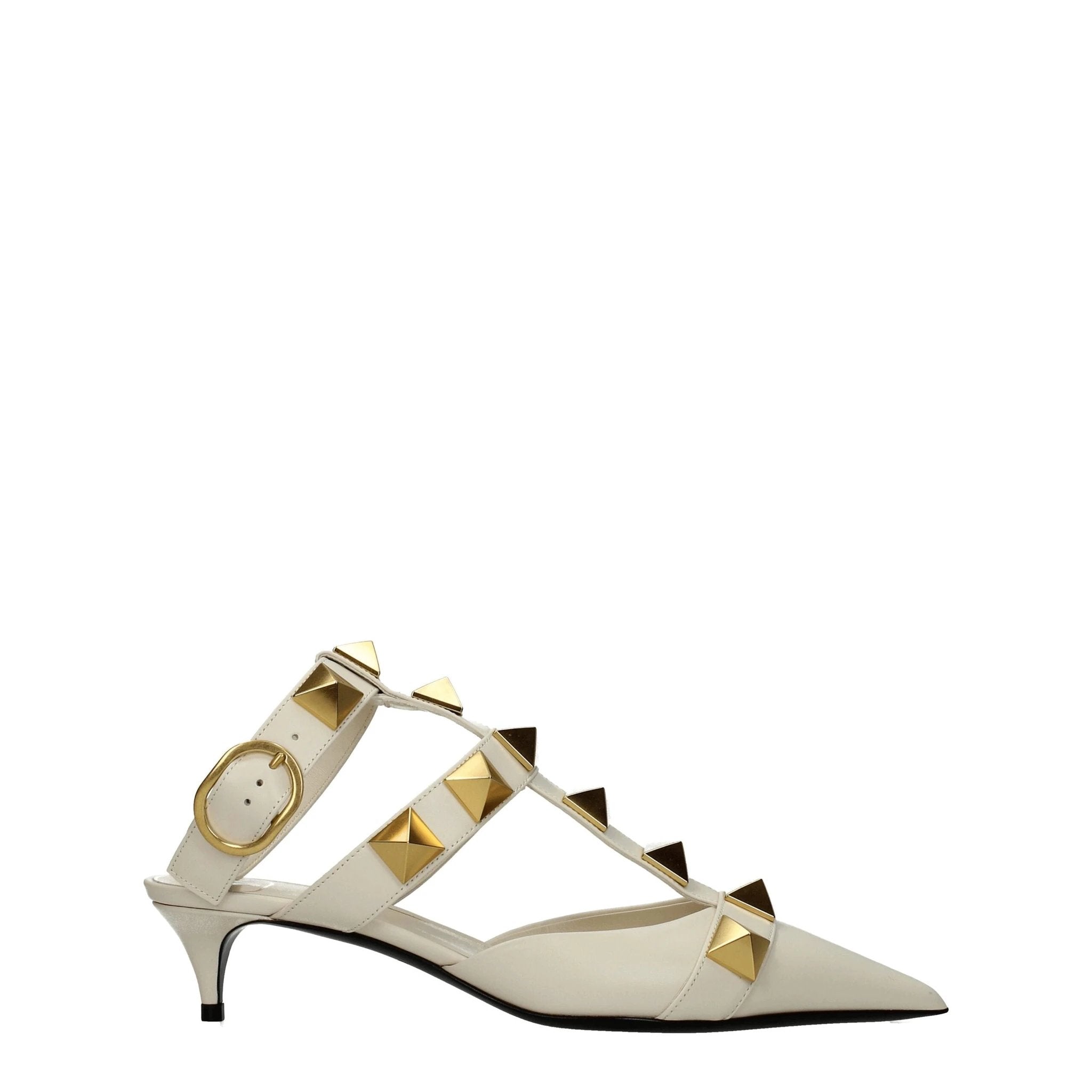 Valentino Garavani Beige Leather Stiletto Heel Sandals by Valentino Garavani