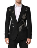 Dolce & Gabbana Black Bee Crown Embellished Suit Coat Blazer by Dolce & Gabbana