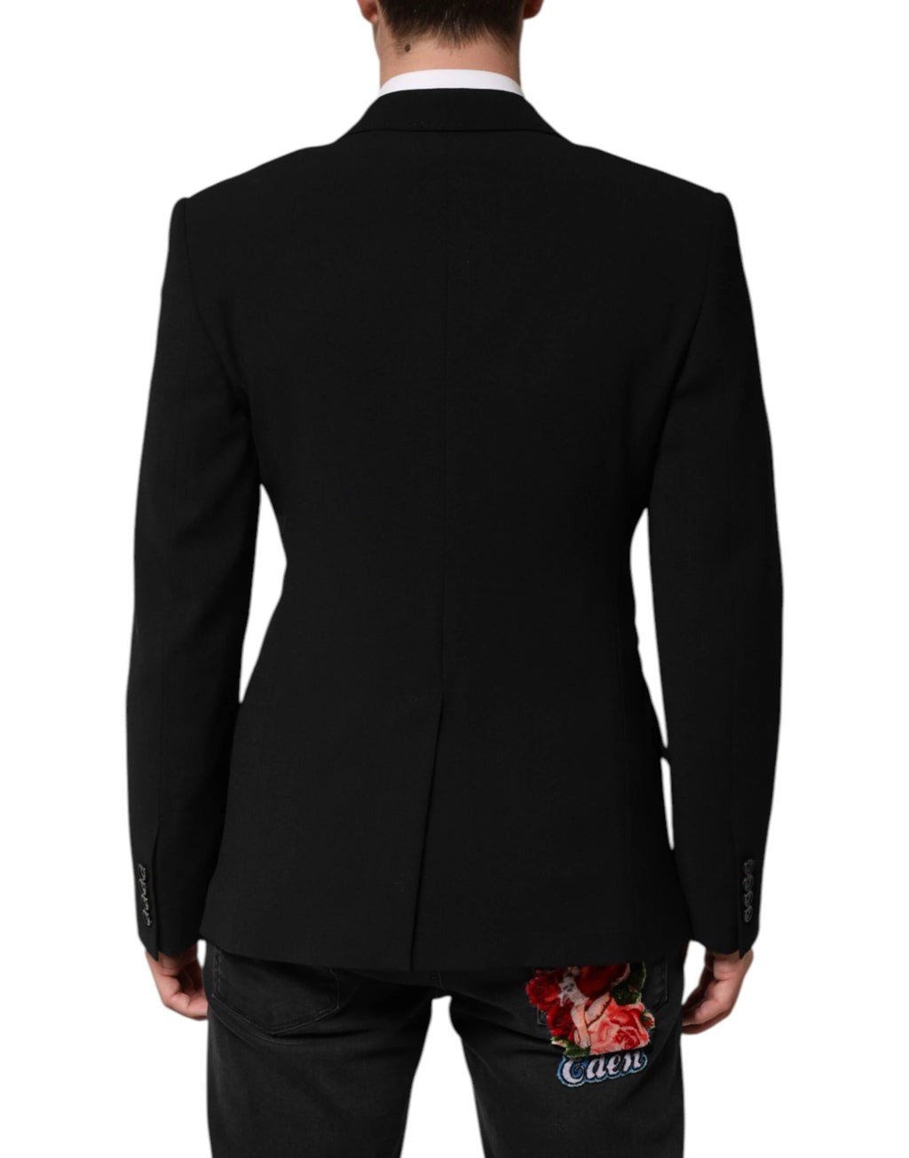 Dolce & Gabbana Black SICILIA Double Breasted Coat Blazer by Dolce & Gabbana