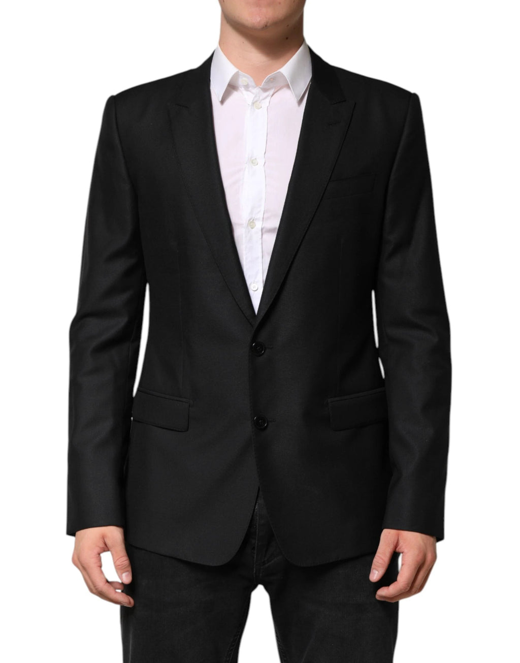 Dolce & Gabbana Black Wool Single Breasted Jacket Blazer by Dolce & Gabbana