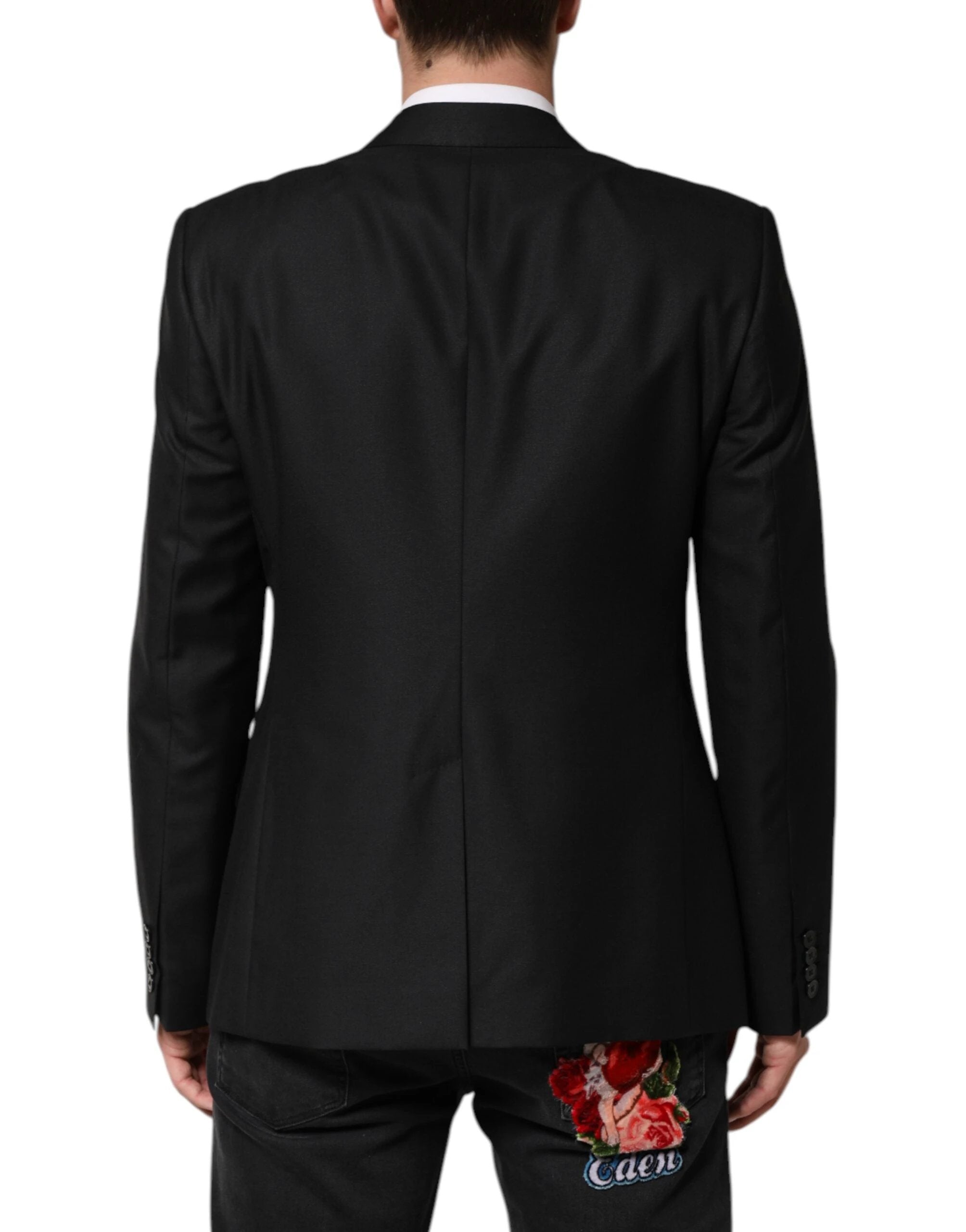 Dolce & Gabbana Black Wool Single Breasted Jacket Blazer by Dolce & Gabbana
