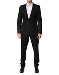 Dolce & Gabbana Black Jacquard Single Breasted 2 Piece Suit by Dolce & Gabbana