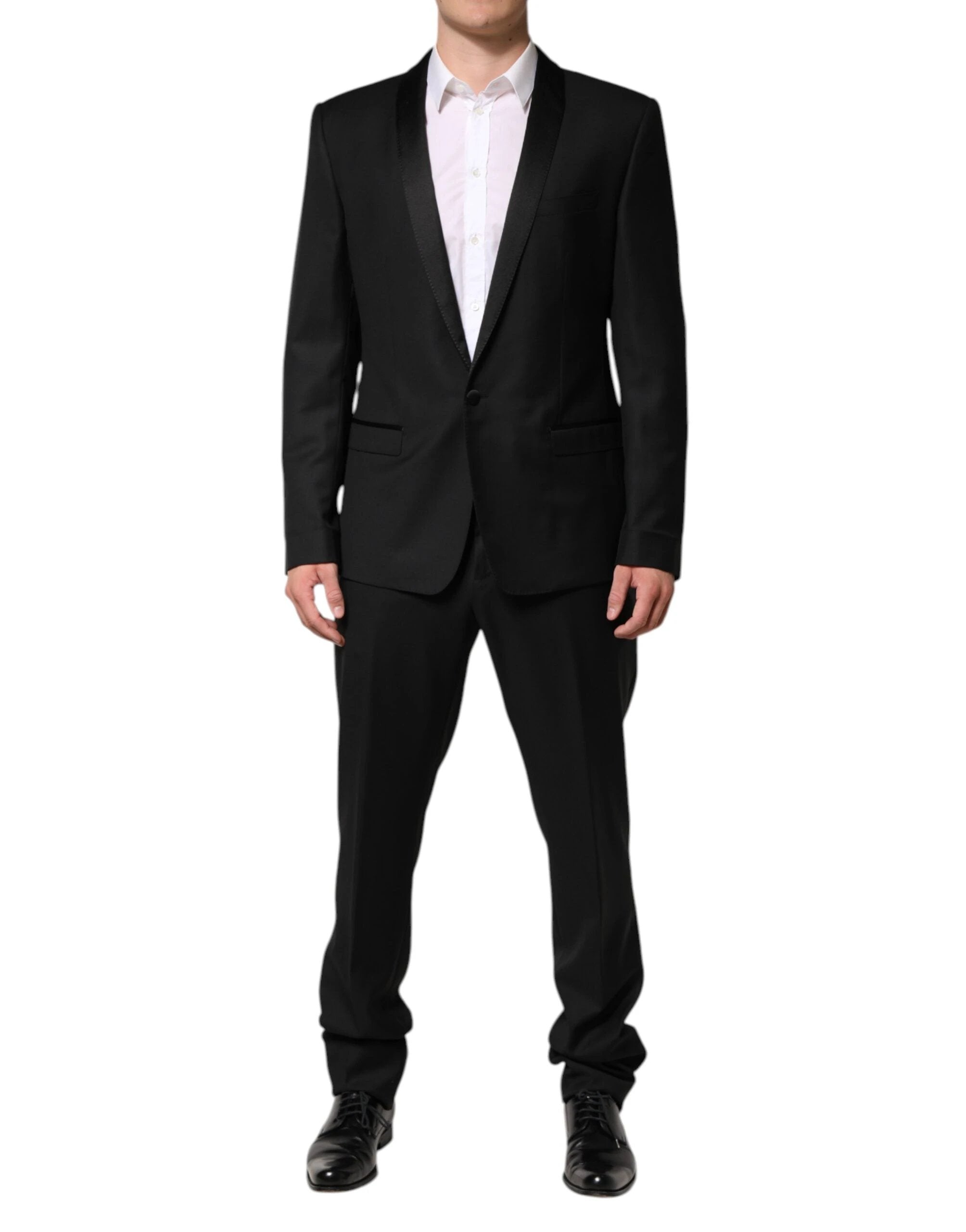 Dolce & Gabbana Black Wool Men Single Breasted 2 Piece Suit by Dolce & Gabbana