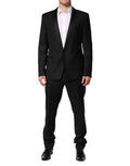 Dolce & Gabbana Black Wool Men Single Breasted 2 Piece Suit by Dolce & Gabbana
