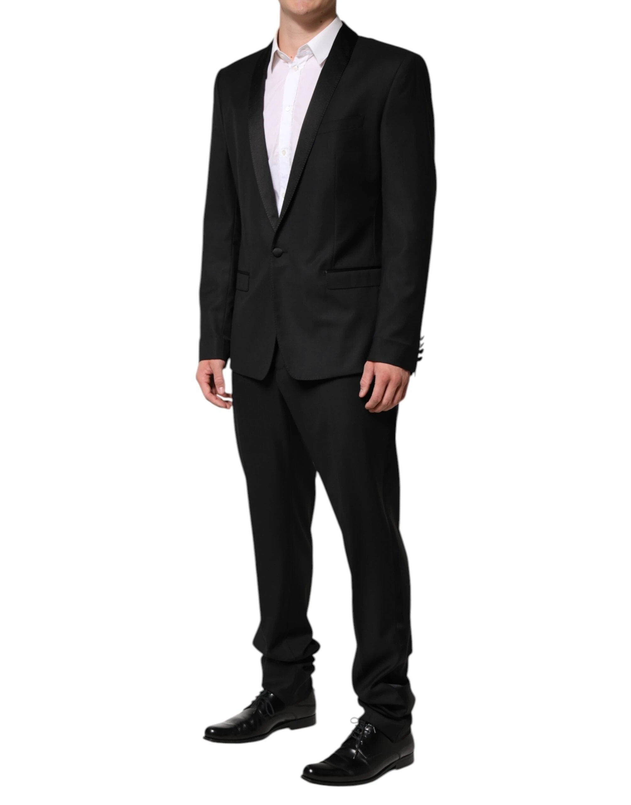 Dolce & Gabbana Black Wool Men Single Breasted 2 Piece Suit by Dolce & Gabbana