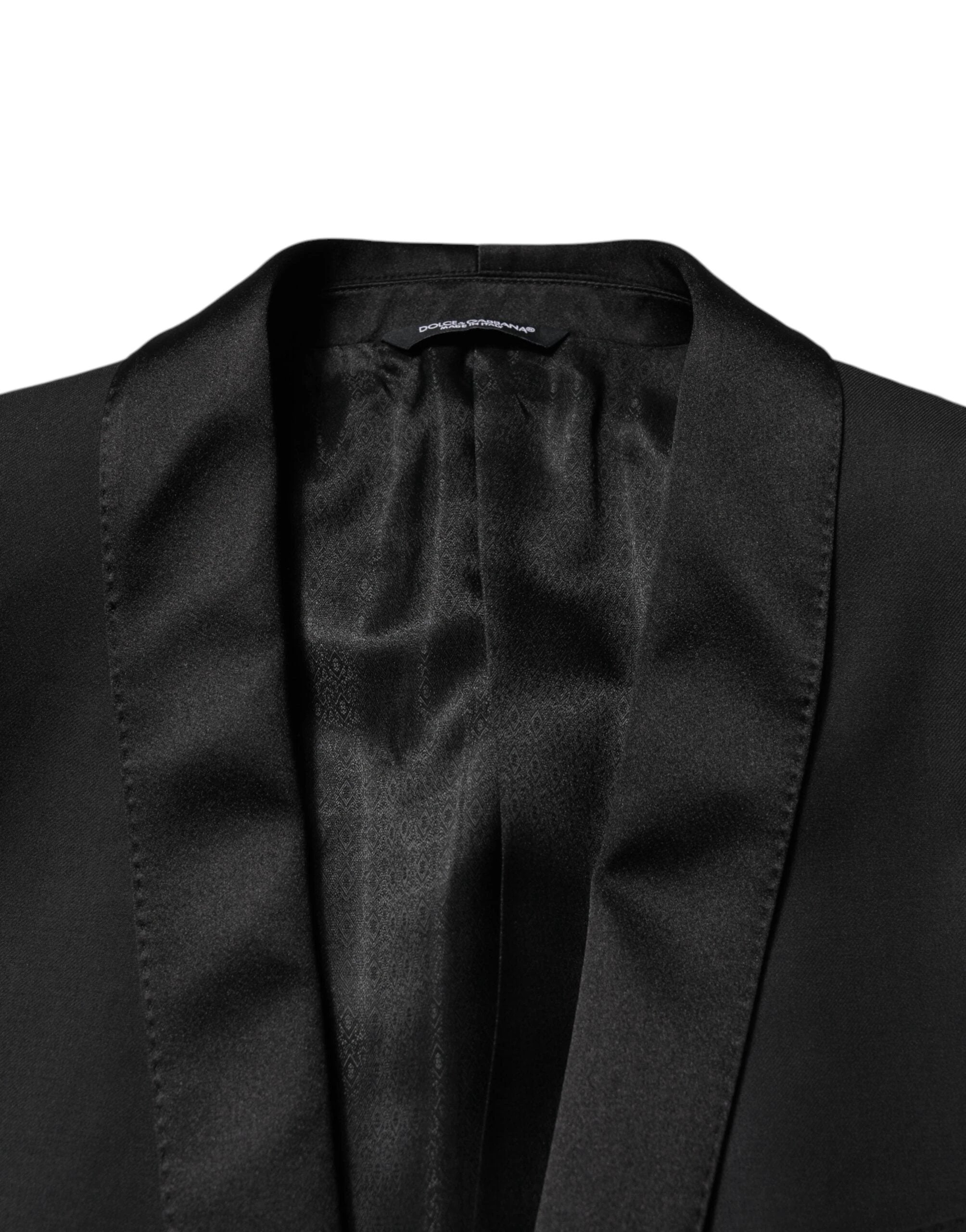 Dolce & Gabbana Black Wool Men Single Breasted 2 Piece Suit by Dolce & Gabbana