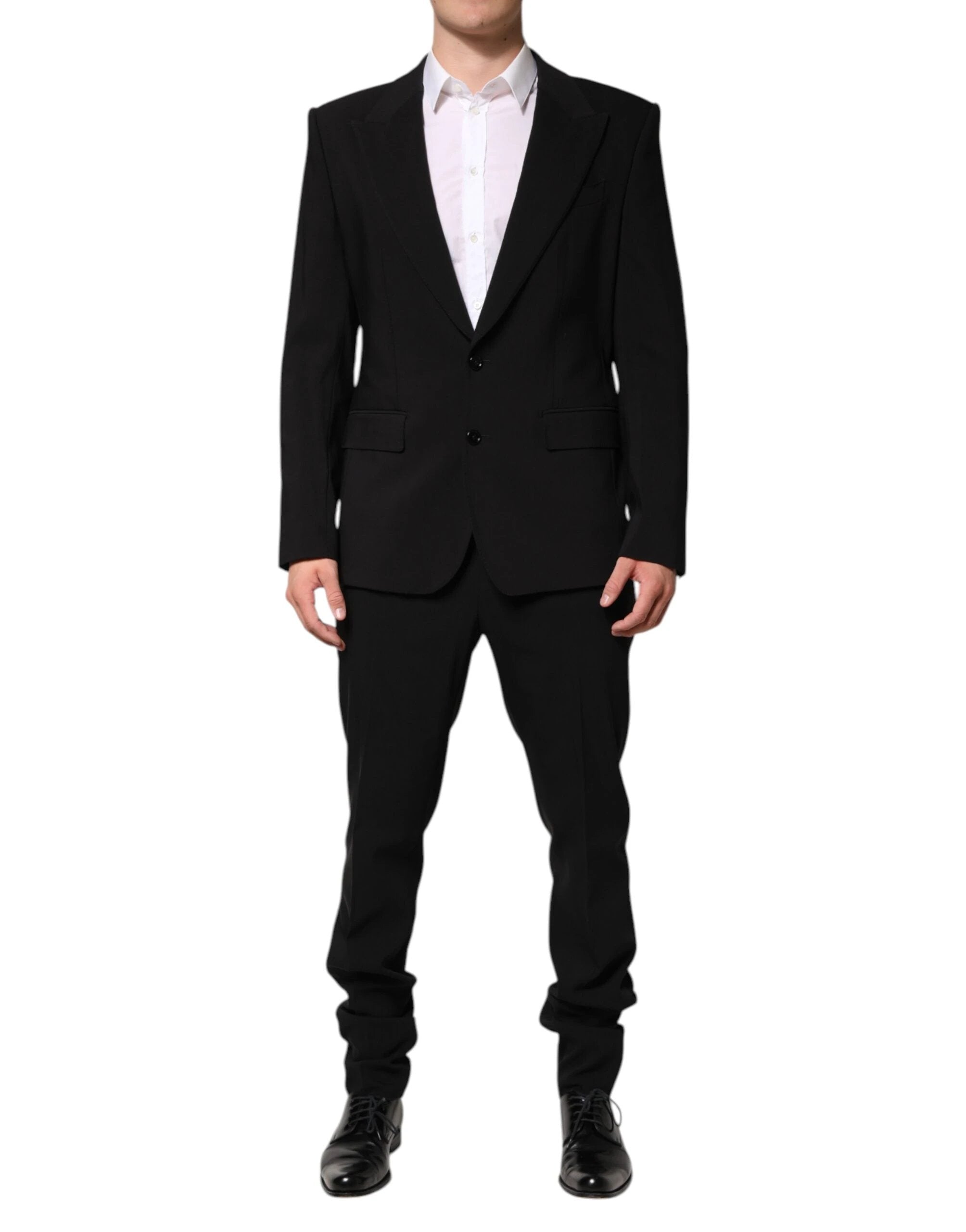 Dolce & Gabbana Black Cotton Single Breasted 2 Piece Suit by Dolce & Gabbana