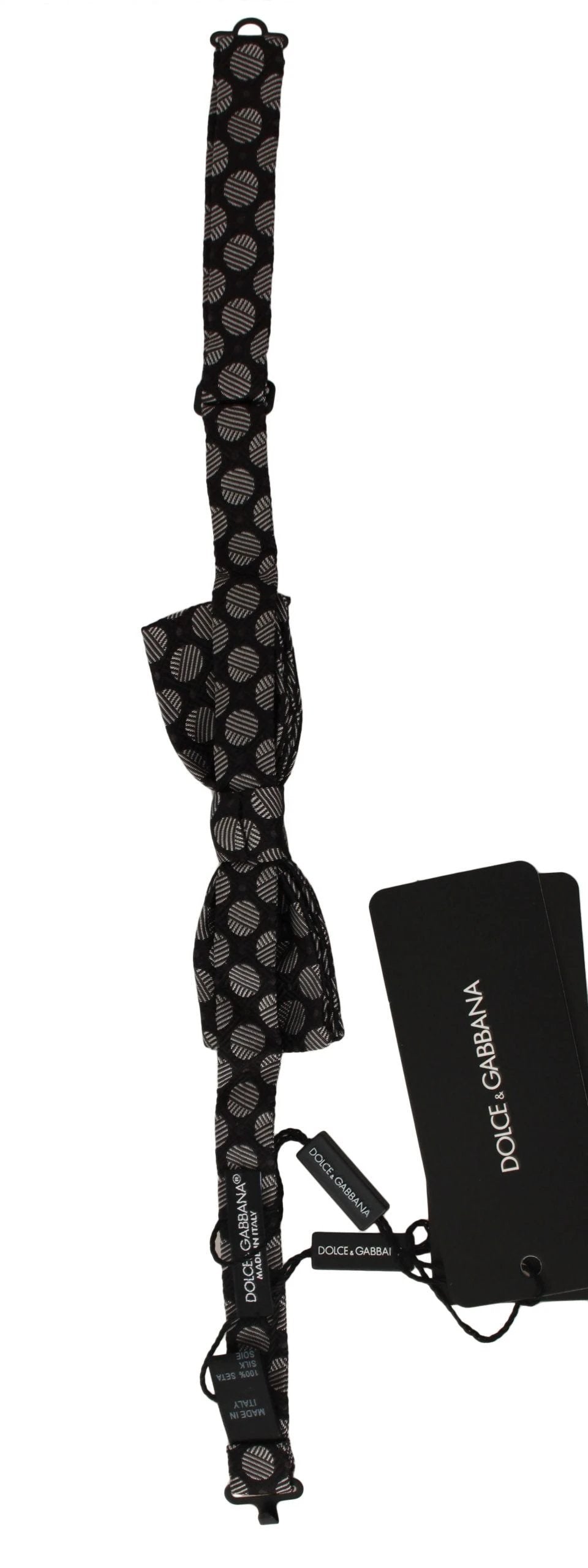 Dolce & Gabbana Brown Silk Polka Dot Jacquard Men Bow Tie Papillon by Dolce & Gabbana