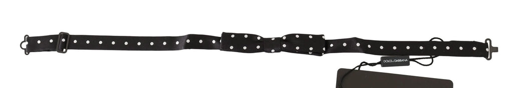 Dolce & Gabbana Black 100% Silk Polka Dot Adjustable Neck Bow Tie by Dolce & Gabbana