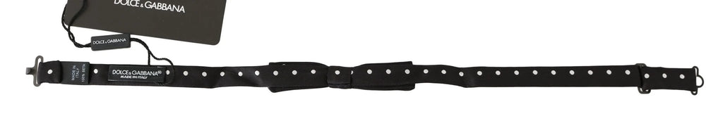 Dolce & Gabbana Black 100% Silk Polka Dot Adjustable Neck Bow Tie by Dolce & Gabbana