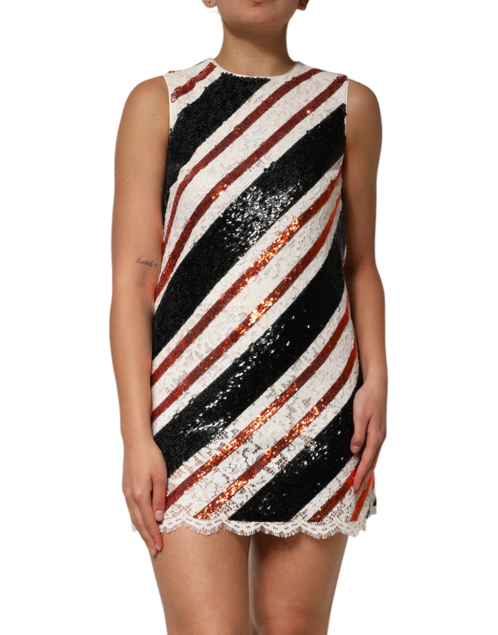 Dolce & Gabbana Multicolor Sequin Embellished Shift Dress by Dolce & Gabbana