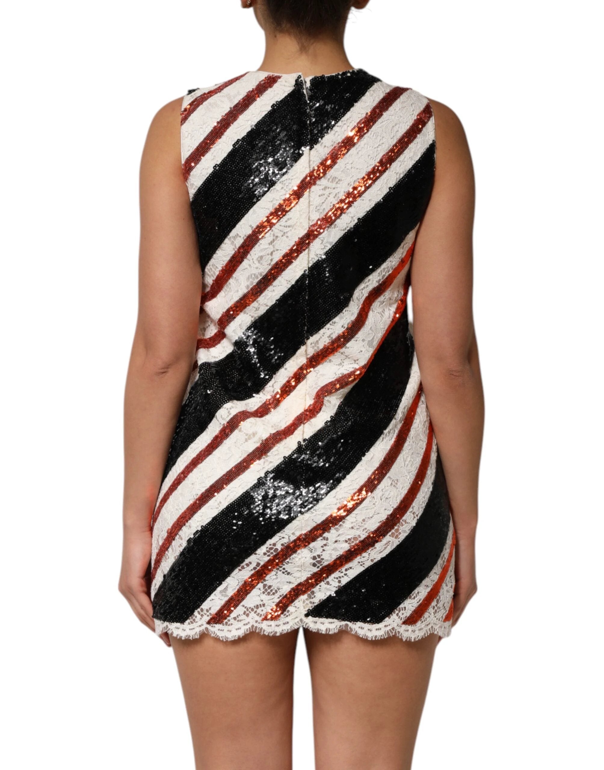 Dolce & Gabbana Multicolor Sequin Embellished Shift Dress by Dolce & Gabbana