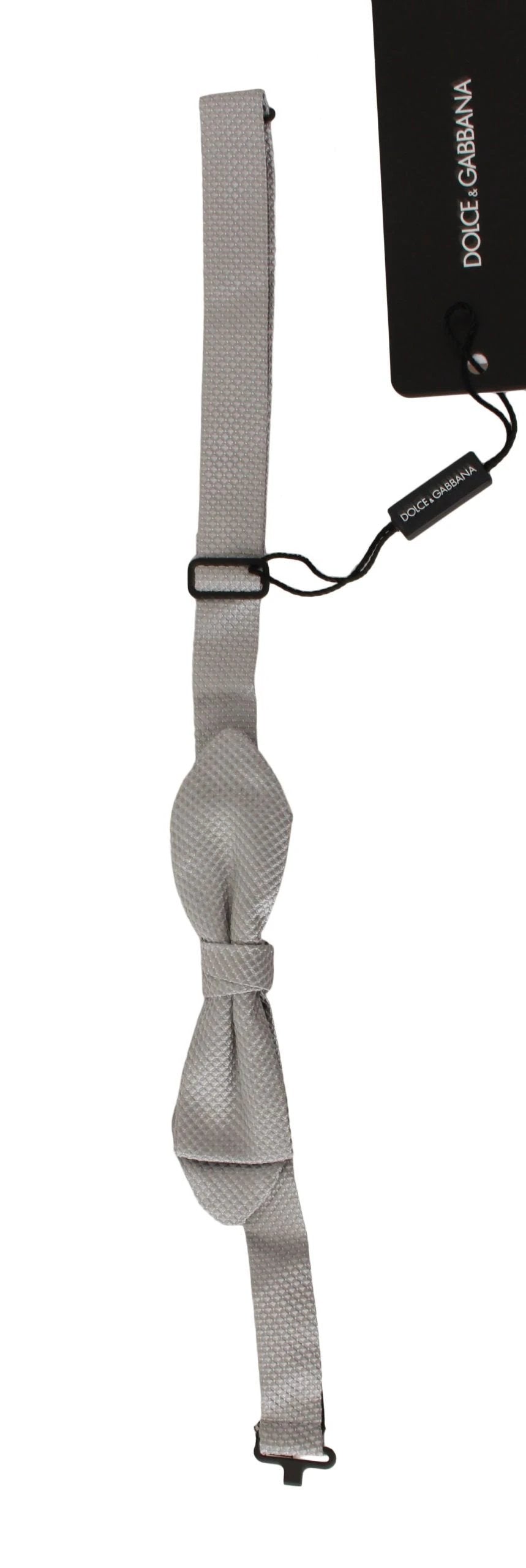 Dolce & Gabbana Gray 100% Silk Faille Adjustable Neck Bow Tie Papillon by Dolce & Gabbana