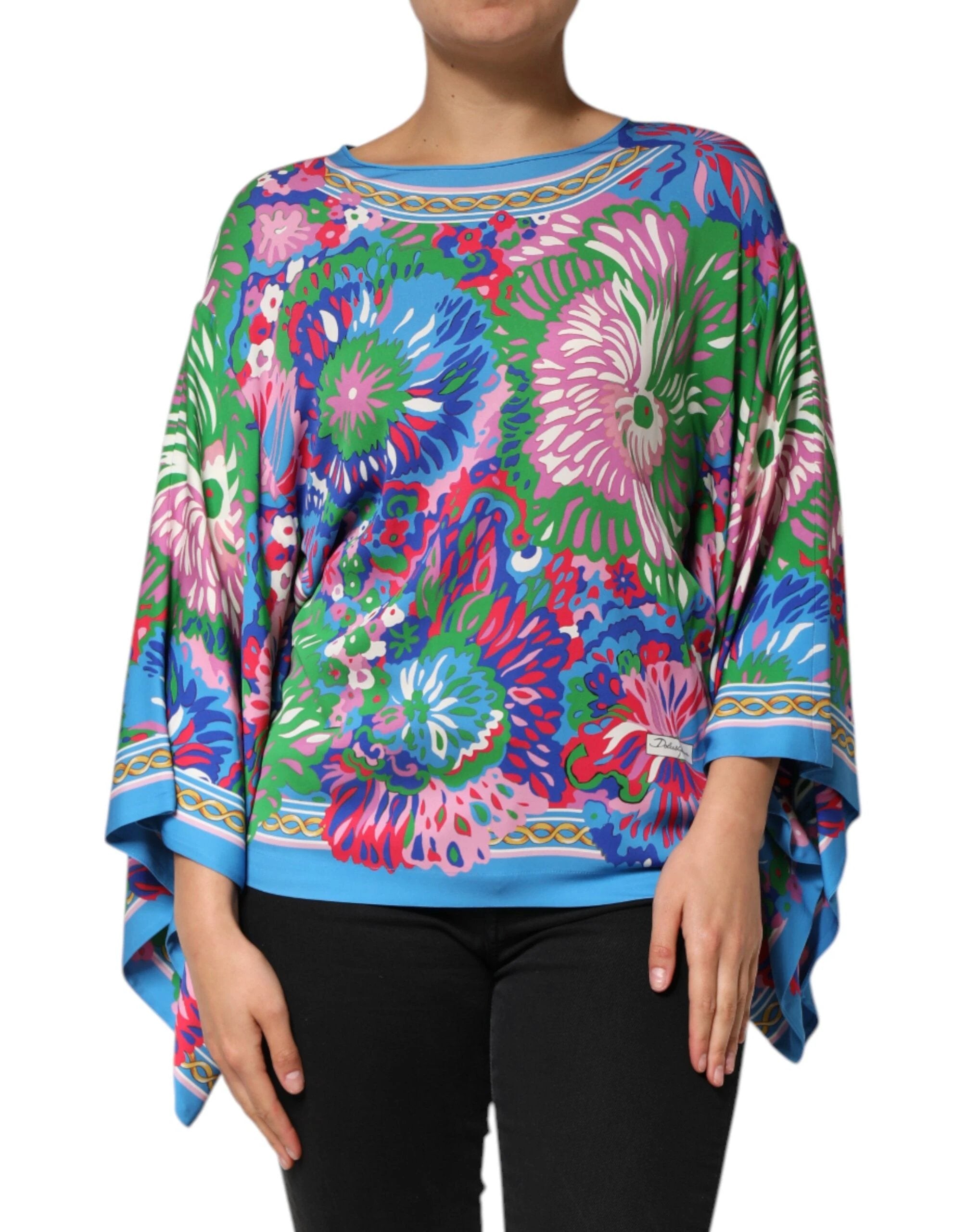 Dolce & Gabbana Multicolor Floral Printed Tunic Blouse Top by Dolce & Gabbana