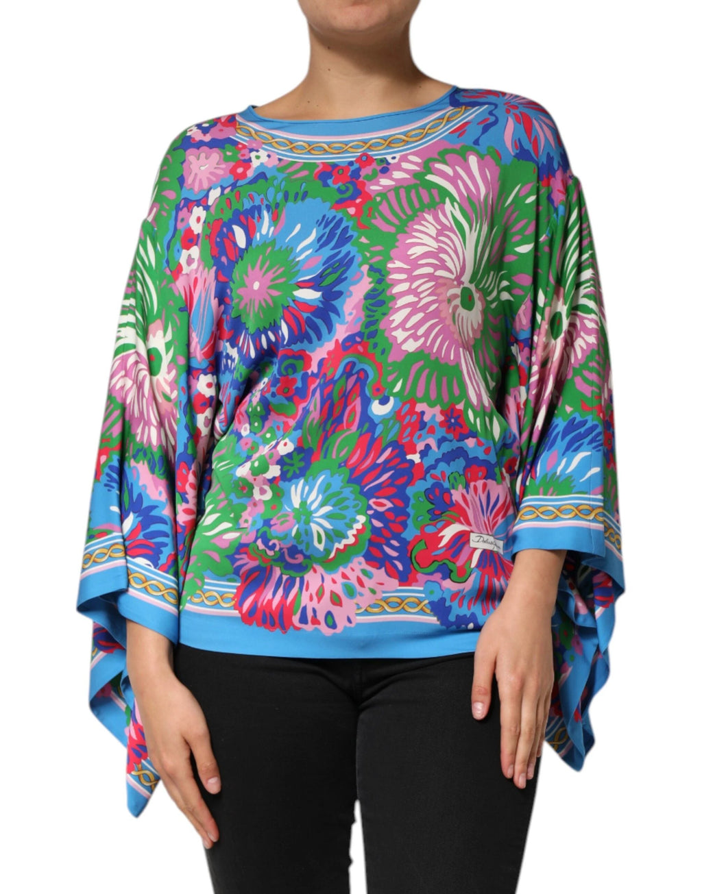 Dolce & Gabbana Multicolor Floral Printed Tunic Blouse Top by Dolce & Gabbana