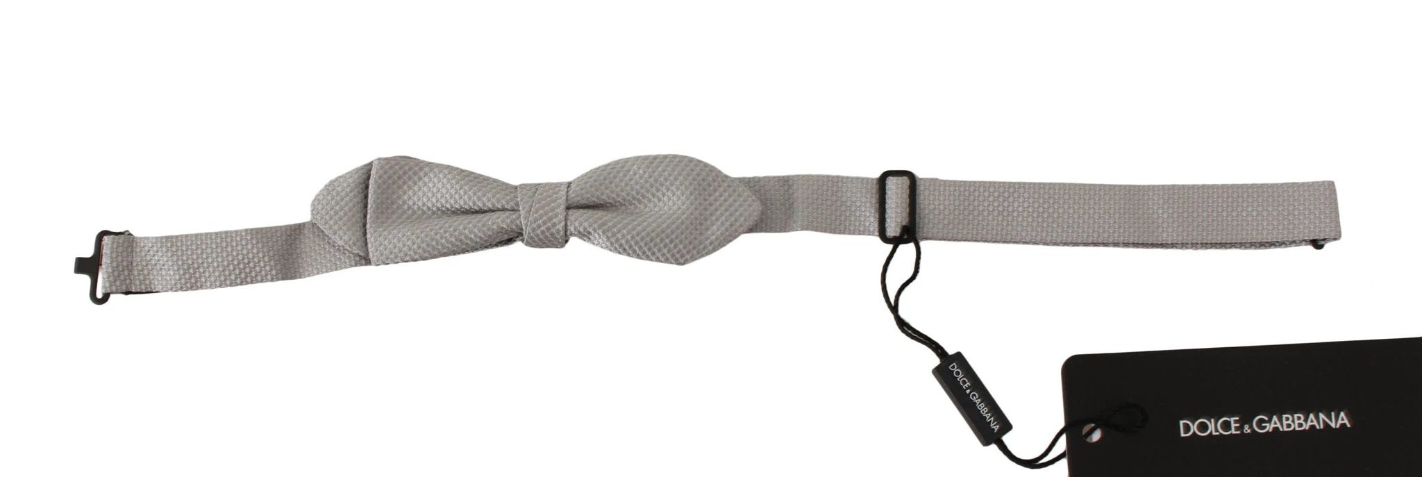 Dolce & Gabbana Gray 100% Silk Faille Adjustable Neck Bow Tie Papillon by Dolce & Gabbana