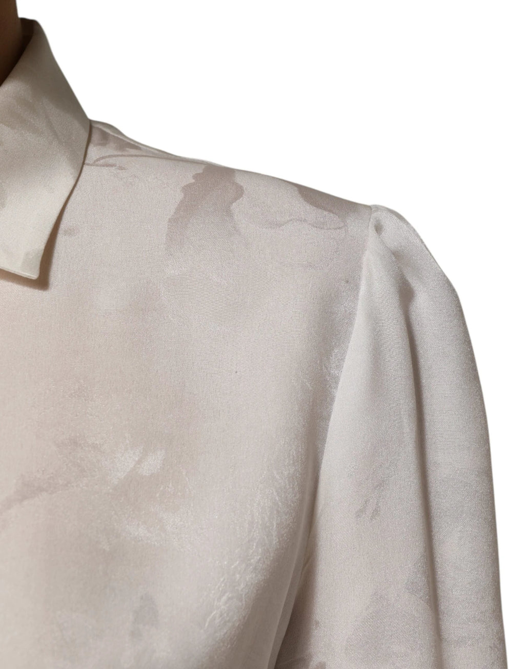 Dolce & Gabbana White Silk Long Sleeves Collared Shirt Top by Dolce & Gabbana