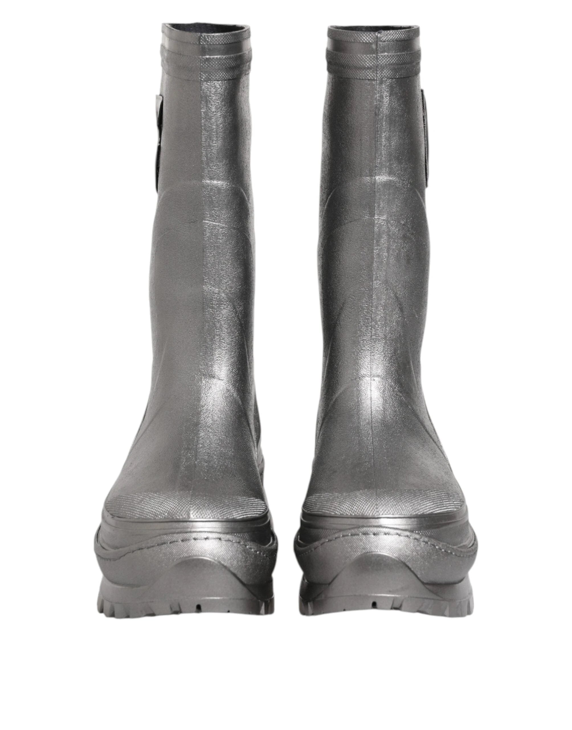 Dolce & Gabbana Metallic Silver Pull On Rain Boots Shoes by Dolce & Gabbana