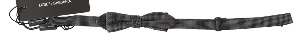 Dolce & Gabbana Gray Patterned Silk Adjustable Neck Bow Tie Papillon by Dolce & Gabbana