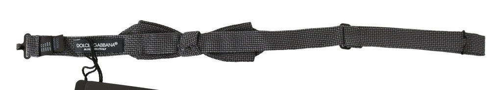 Dolce & Gabbana Gray Patterned Silk Adjustable Neck Bow Tie Papillon by Dolce & Gabbana