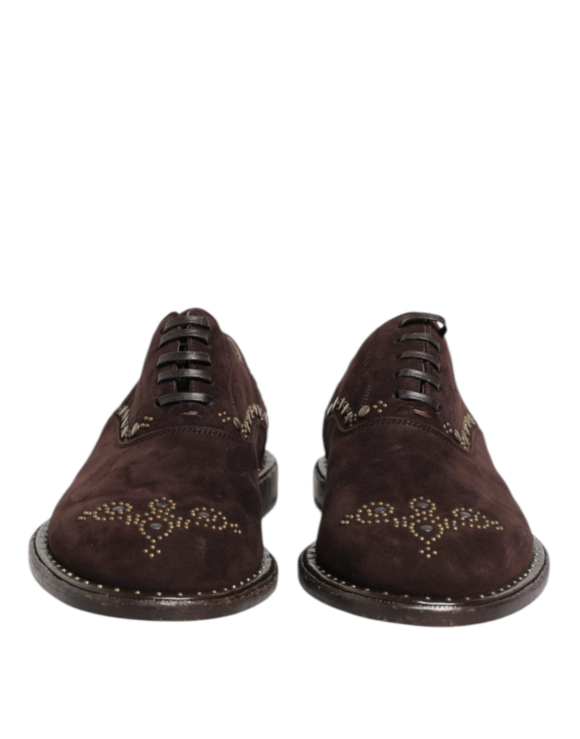 Dolce & Gabbana Brown Velvet Lace Up Oxford Dress Shoes by Dolce & Gabbana