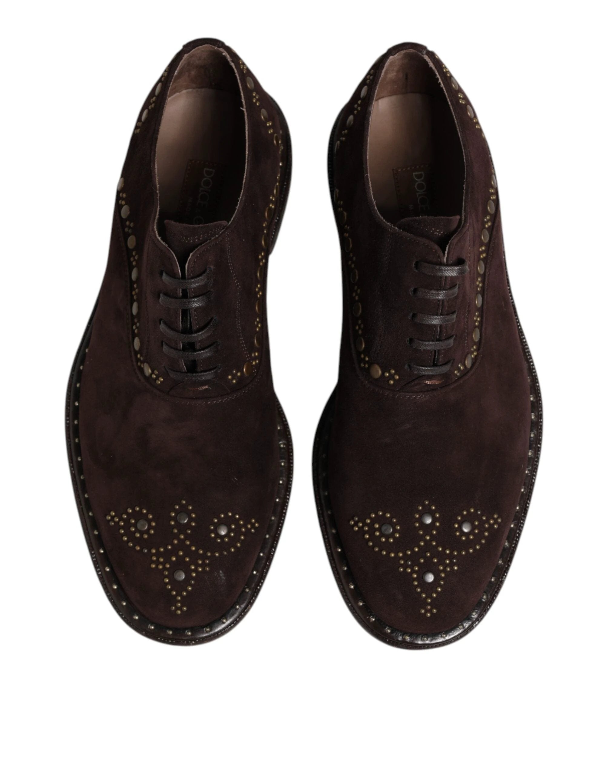 Dolce & Gabbana Brown Velvet Lace Up Oxford Dress Shoes by Dolce & Gabbana