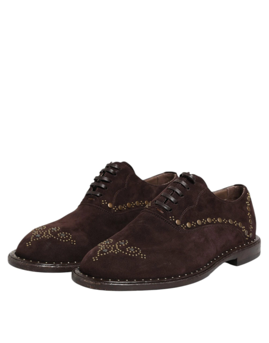 Dolce & Gabbana Brown Velvet Lace Up Oxford Dress Shoes by Dolce & Gabbana