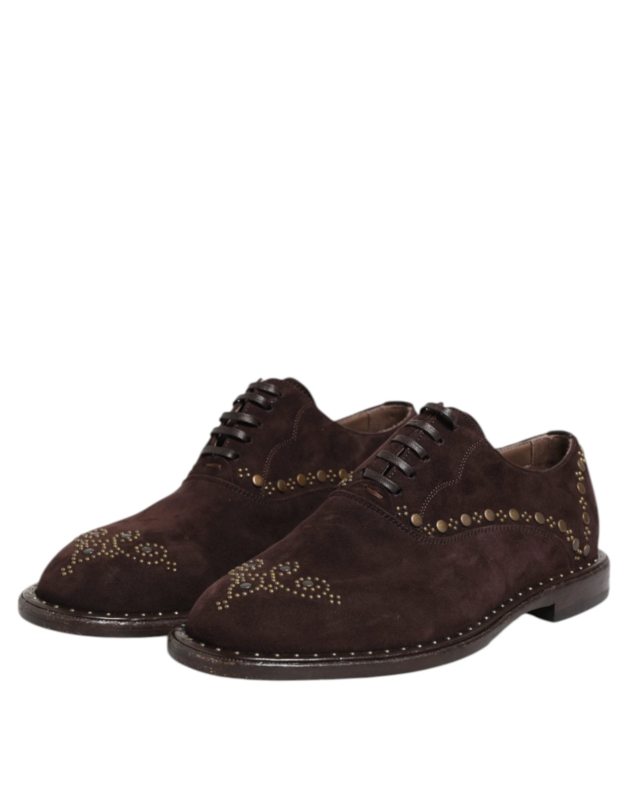 Dolce & Gabbana Brown Velvet Lace Up Oxford Dress Shoes by Dolce & Gabbana