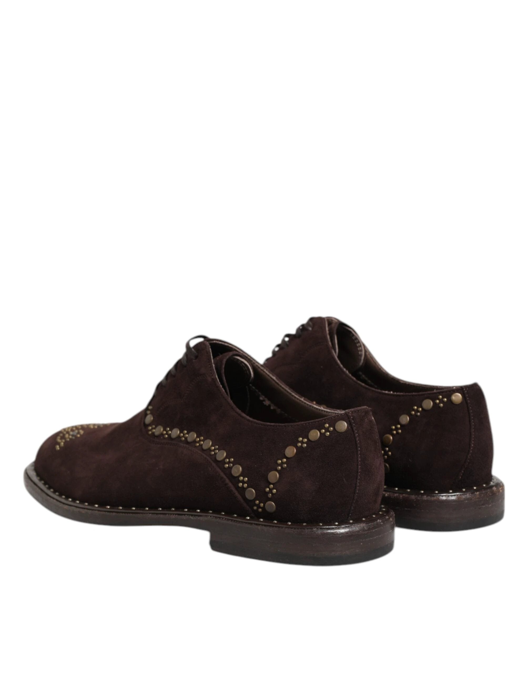 Dolce & Gabbana Brown Velvet Lace Up Oxford Dress Shoes by Dolce & Gabbana