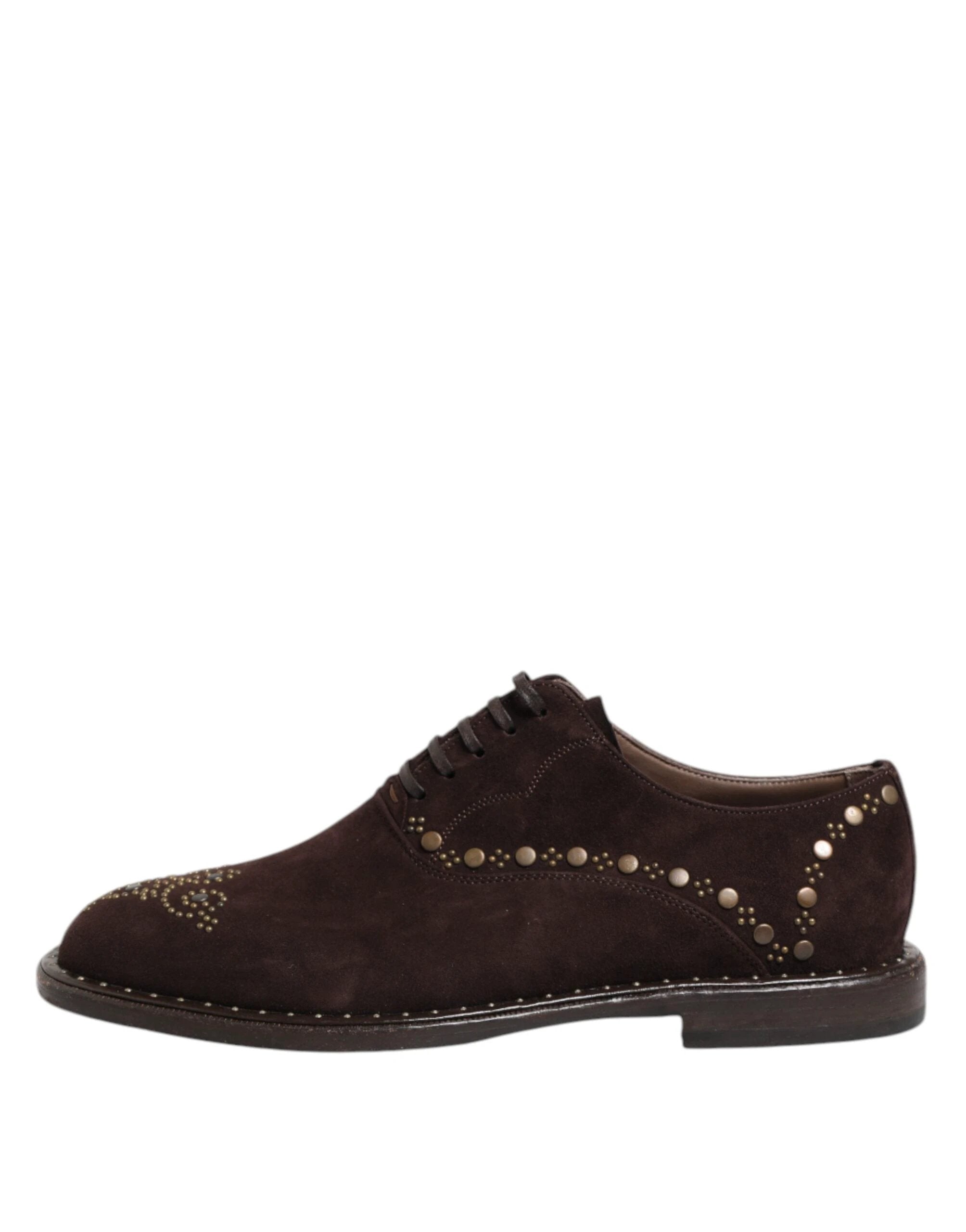 Dolce & Gabbana Brown Velvet Lace Up Oxford Dress Shoes by Dolce & Gabbana