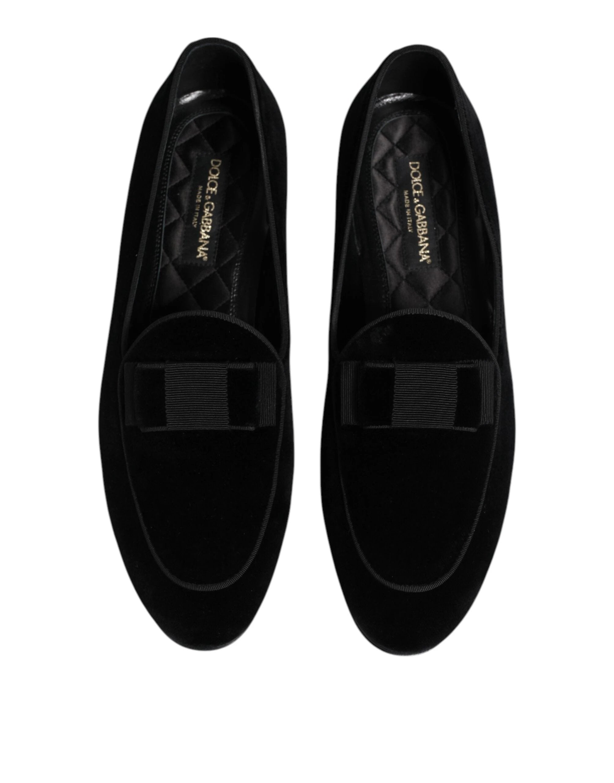Dolce & Gabbana Black Velvet Loafers Formal Men Dress Shoes by Dolce & Gabbana