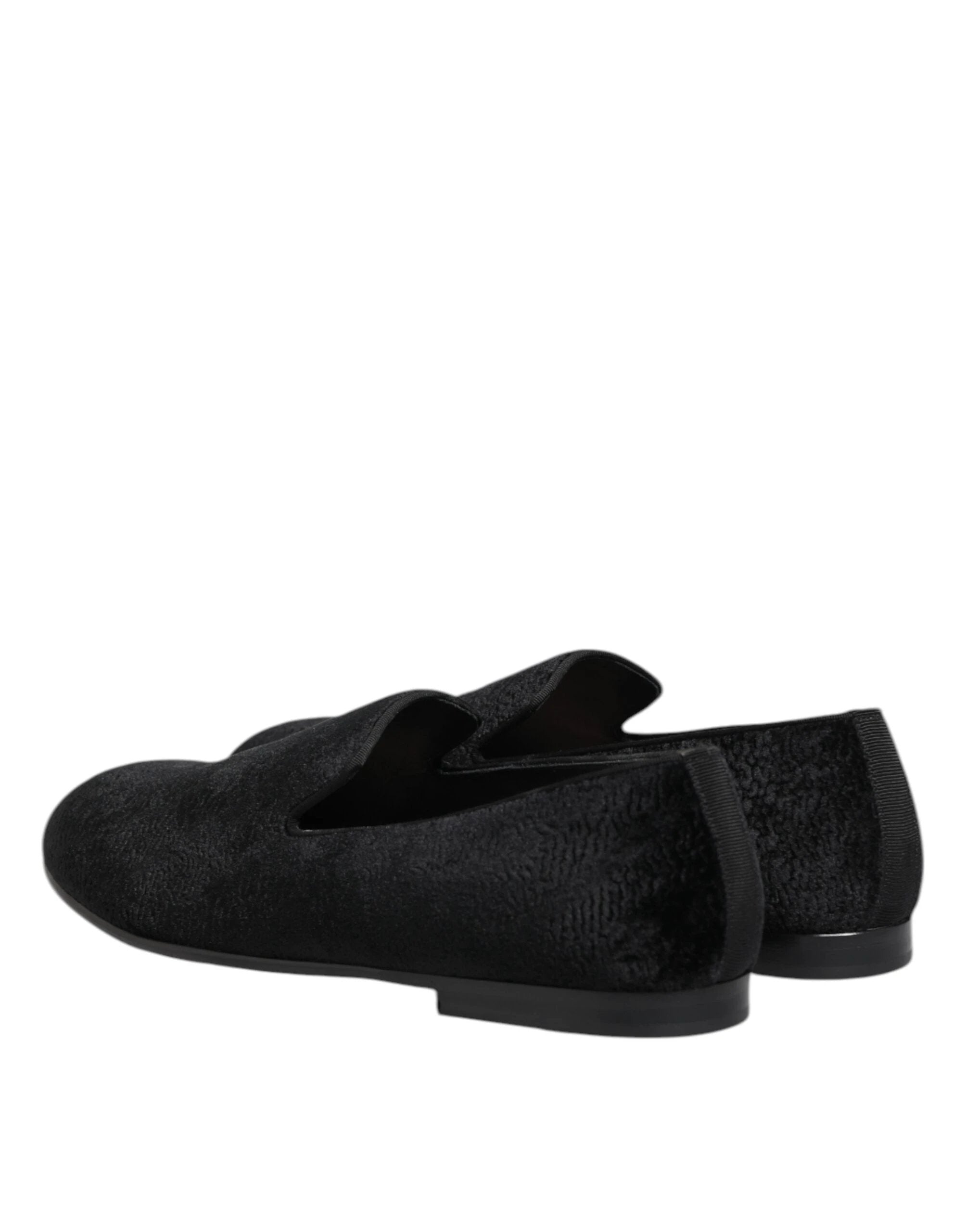 Dolce & Gabbana Black Jacquard Loafers Formal Men Dress Shoes by Dolce & Gabbana