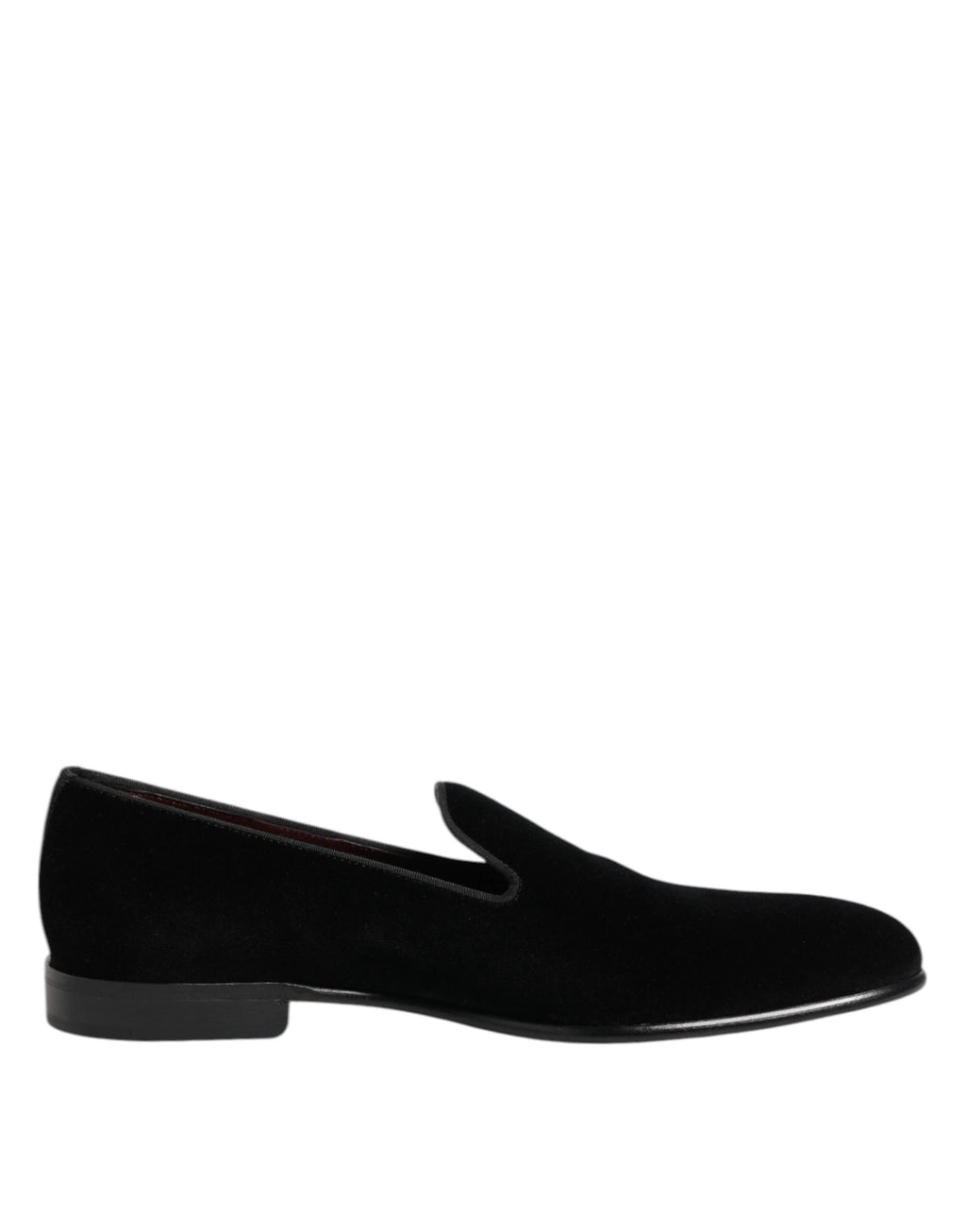 Dolce & Gabbana Black Velvet Slip On Loafers Men Formal Shoes by Dolce & Gabbana