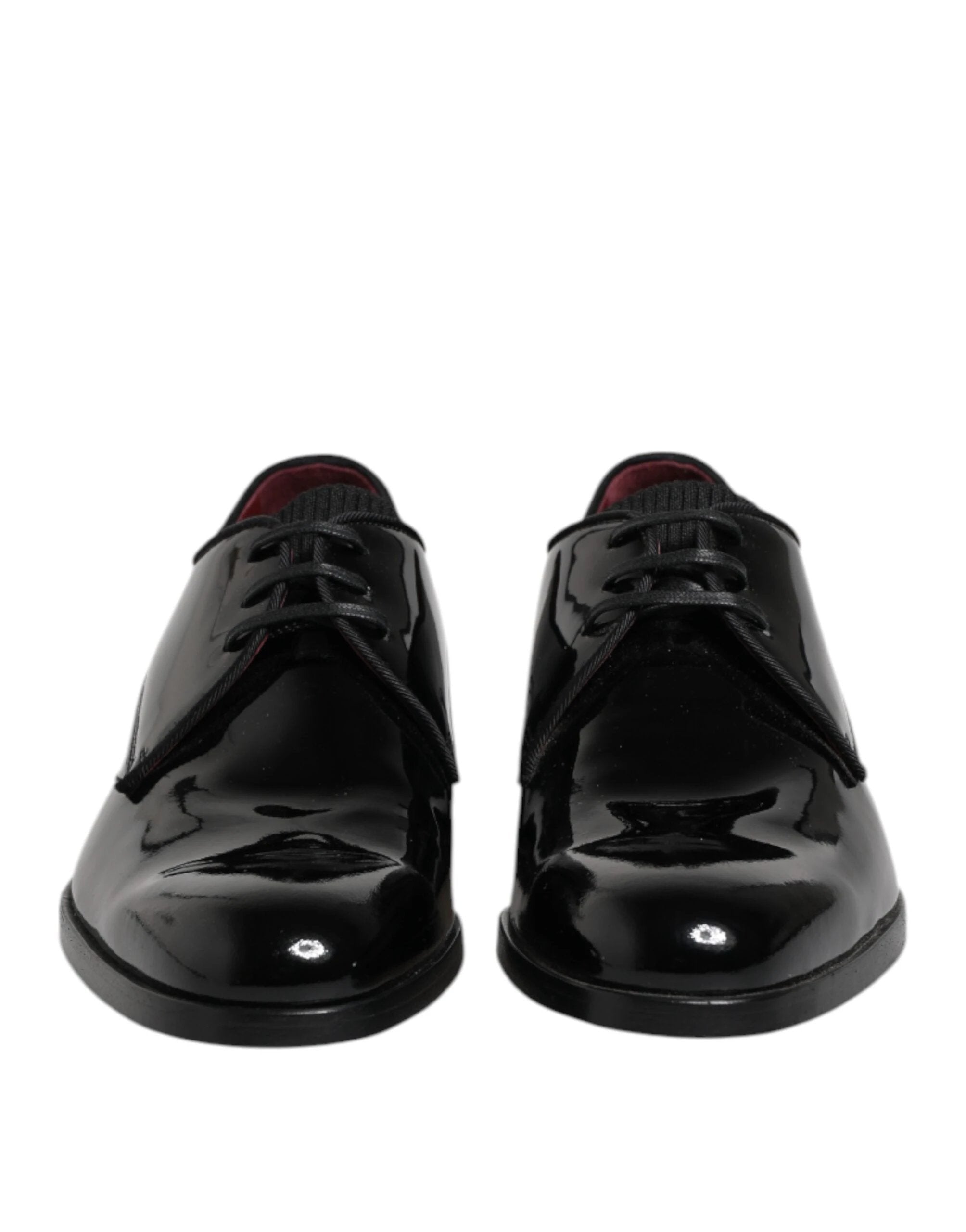 Dolce & Gabbana Black Leather Lace Up Men Derby Formal Shoes by Dolce & Gabbana