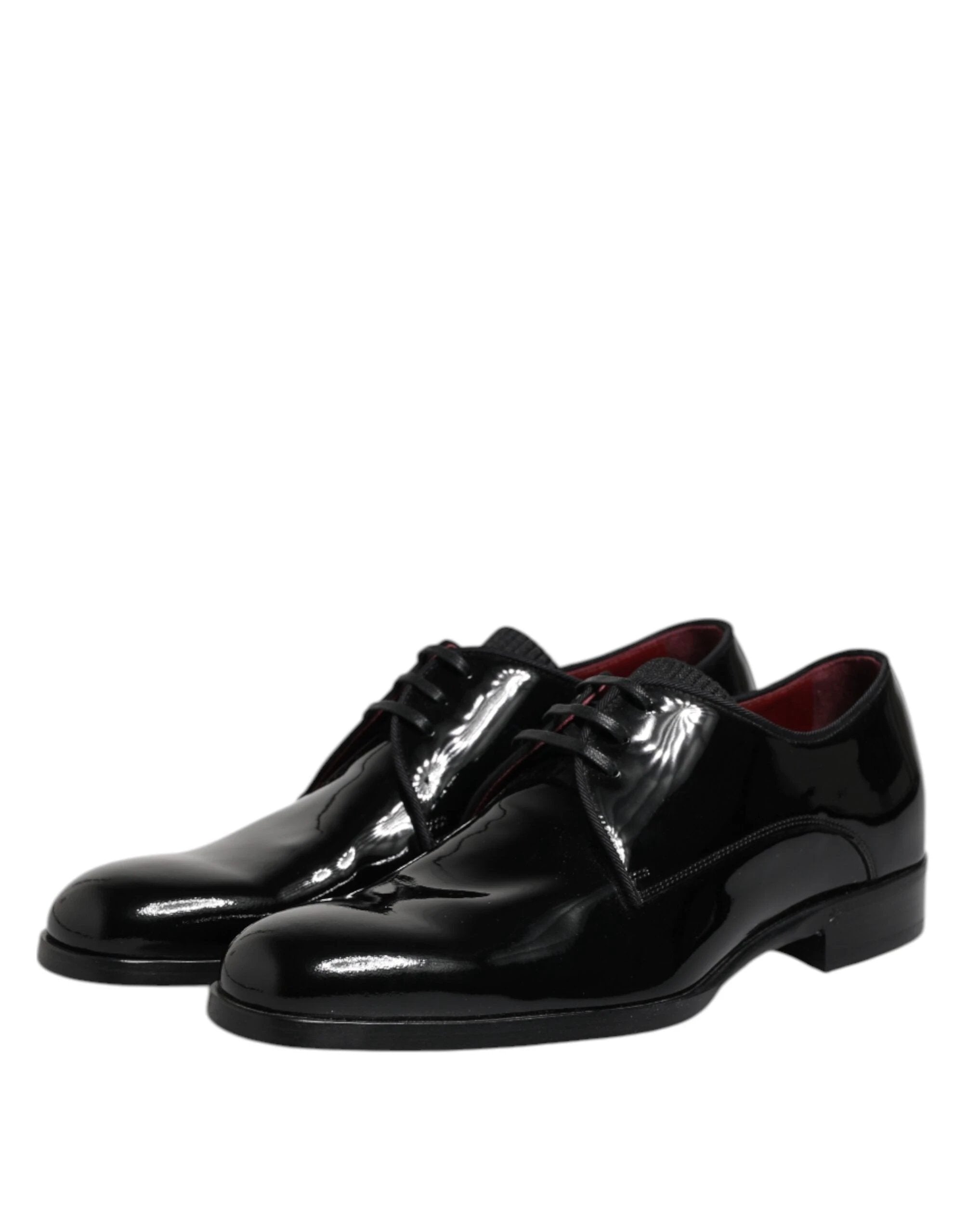 Dolce & Gabbana Black Leather Lace Up Men Derby Formal Shoes by Dolce & Gabbana